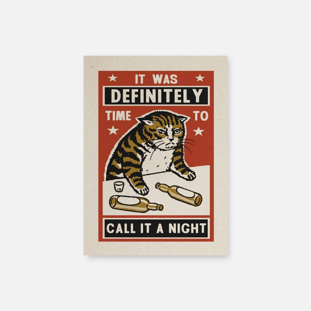 Cat Greeting Card - Call it a Night - Vevoke