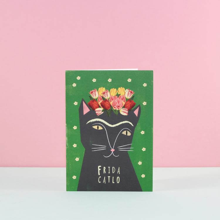 Cat Greeting Card - Frida Catlo - Vevoke