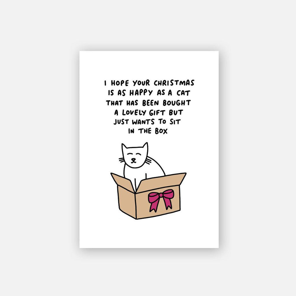 Cat Christmas Card - Cat in a Box - Live Wires