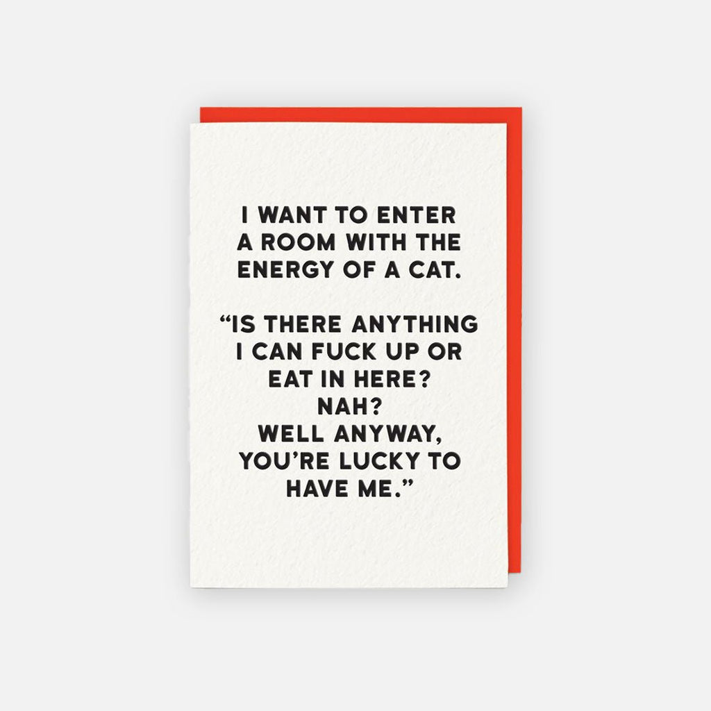 Cat Greeting Card - Energy of a Cat - Live Wires