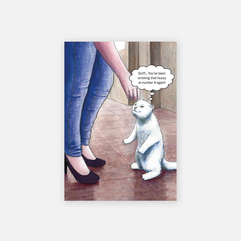 Cat Greeting Card - Sniff - Live Wires