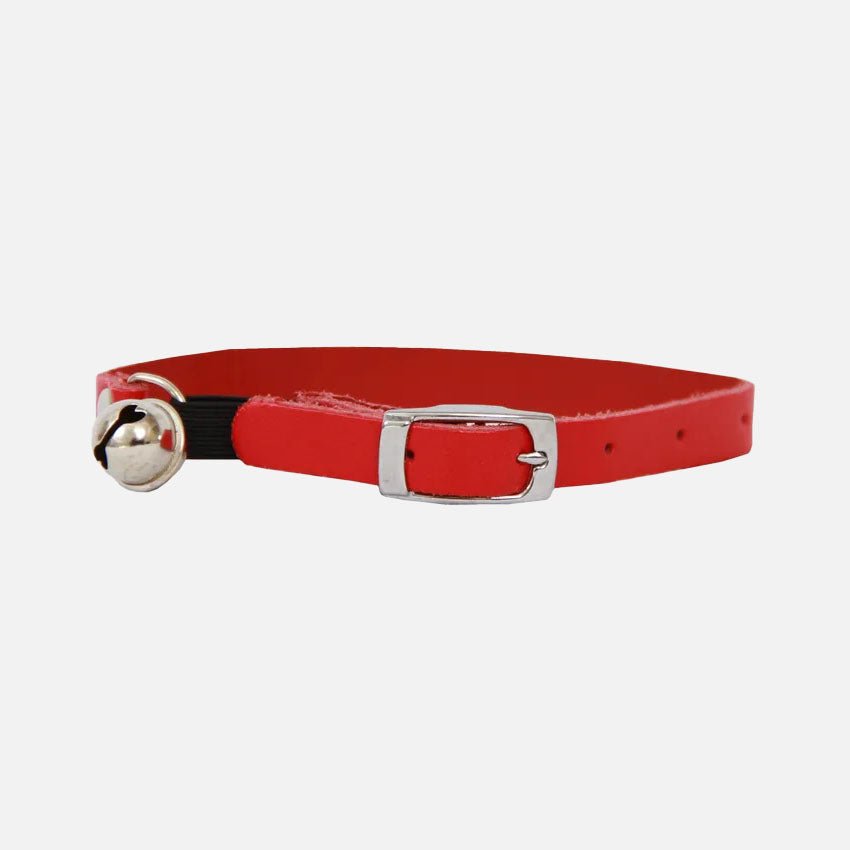 Leather Cat Collar - Flaming Red - Fang & Fur