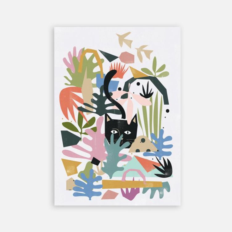 Cat Art Print - Catisse's Garden - Vevoke