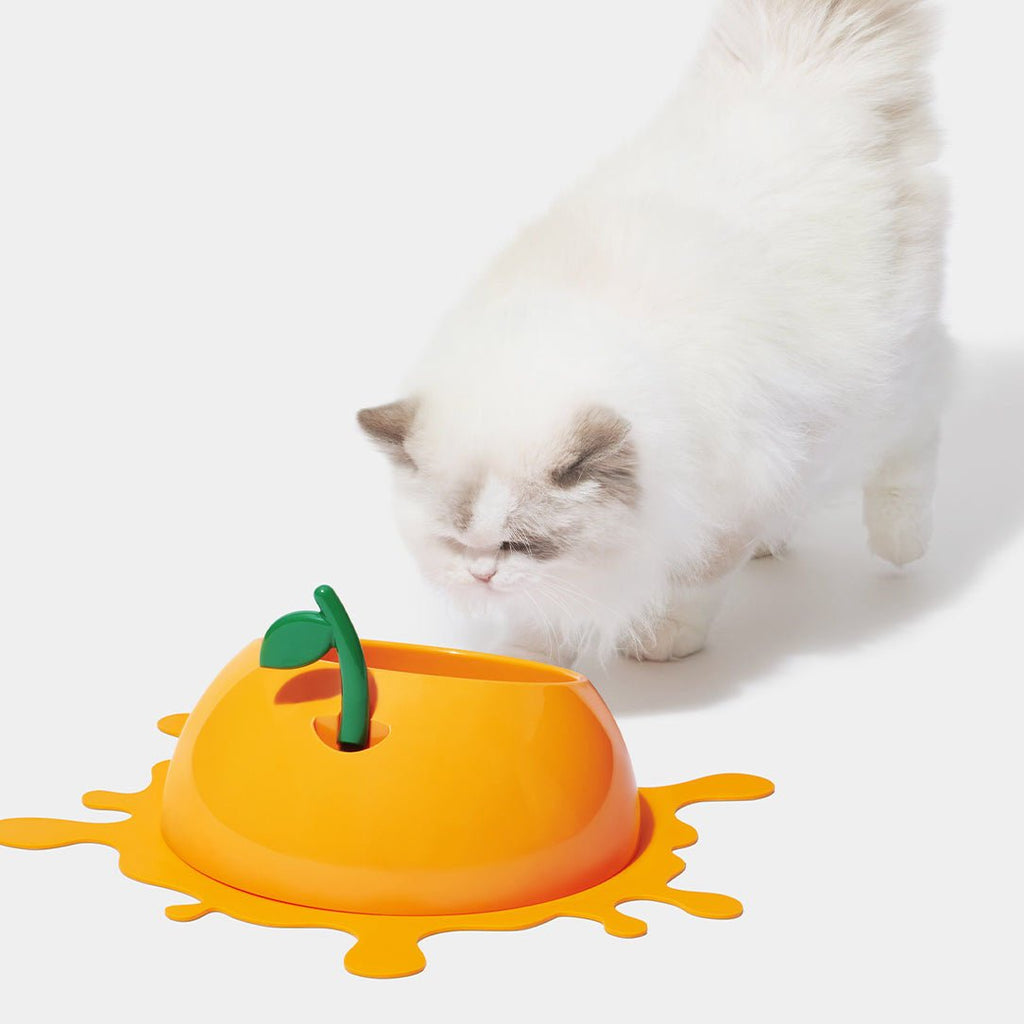 Cat Bowl, Spoon & Mat Set - Juicy Tangerine - Vetreska