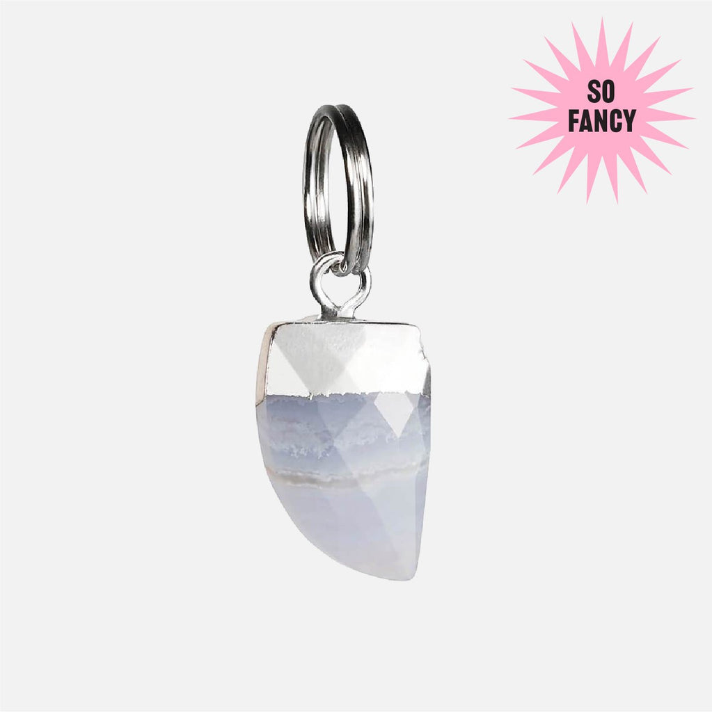 Cat Collar Charm - Blue Lace Agate - Cheshire & Wain