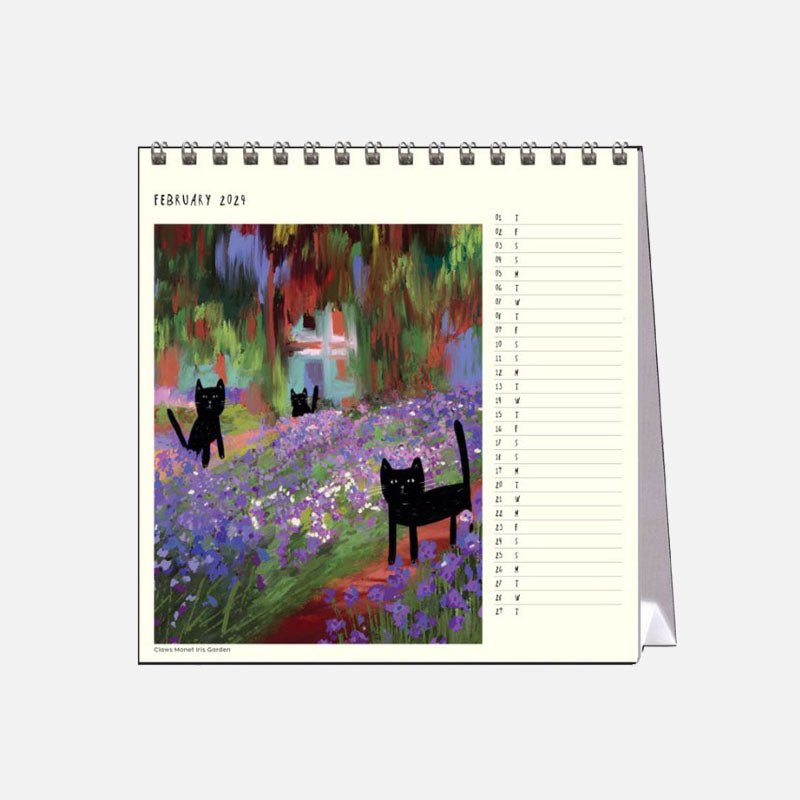 Cat Desk Calendar - Niaski Cat Art 2024 - Vevoke