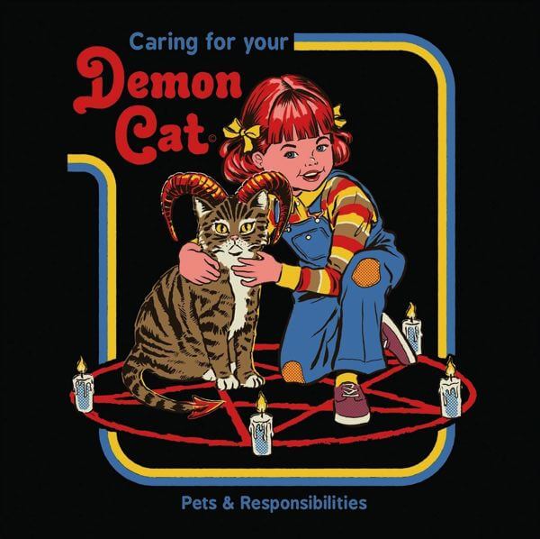 Cat Greeting Card - Demon Cat - Vevoke