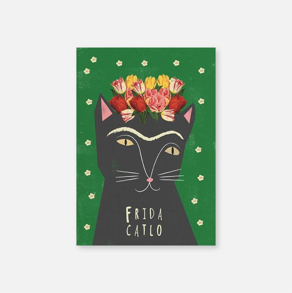 Cat Greeting Card - Frida Catlo - Vevoke