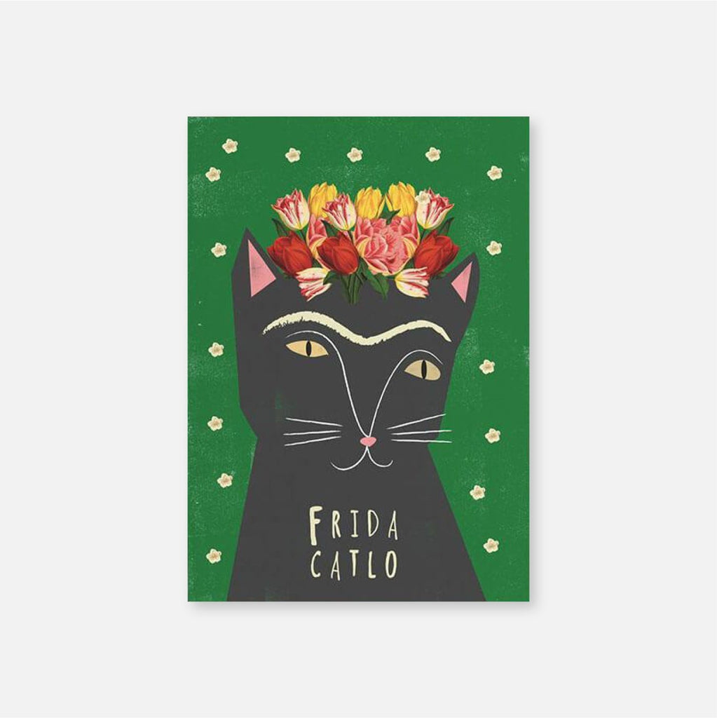 Cat Greeting Card - Frida Catlo - Vevoke