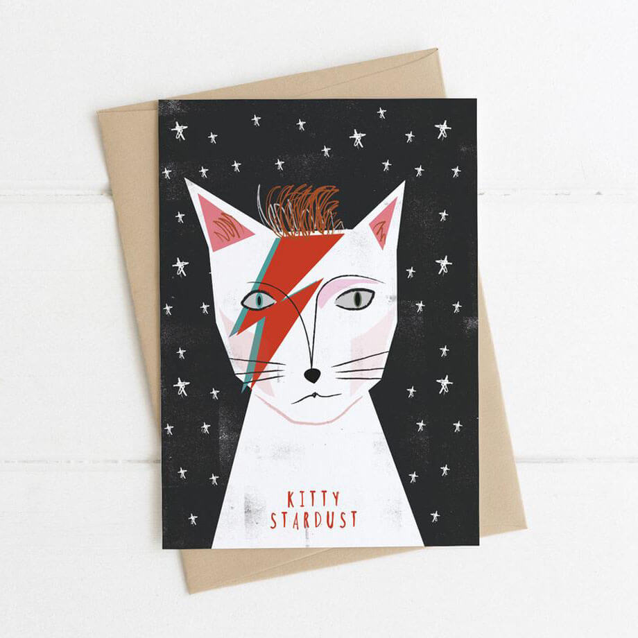 Cat Greeting Card - Kitty Stardust - Vevoke