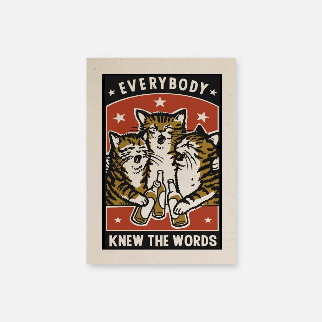 Cat Greeting Card - Knew the Words - Vevoke