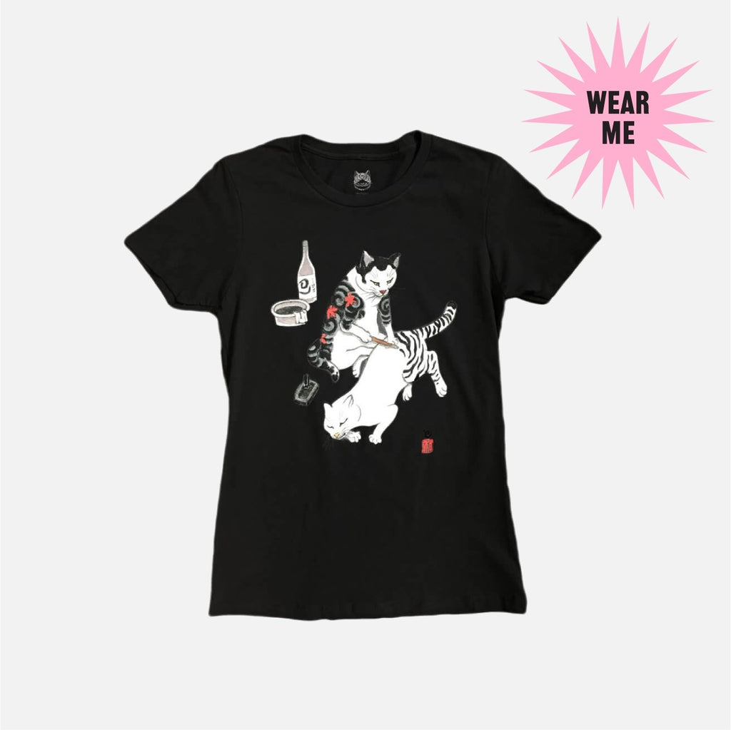Cat T-shirt - Tebori Cats - Women’s - Monmon Cats