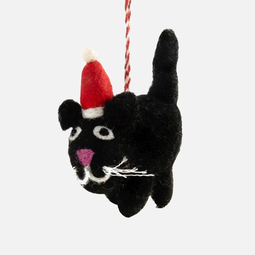 Christmas Decoration - Cosmo the Black Christmas Cat - Vevoke