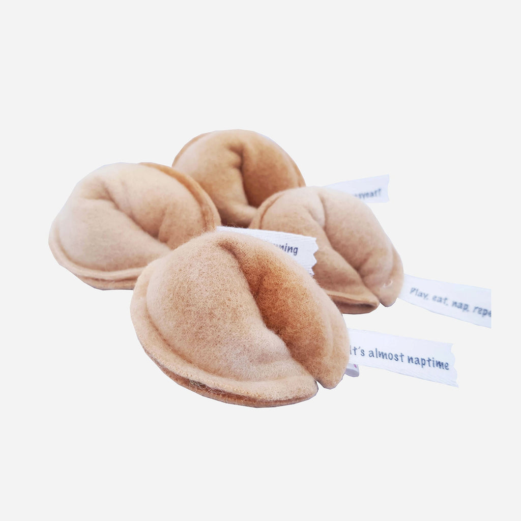 Organic Catnip Toys - Set of 4 Fortune Cookies - Miso Handmade