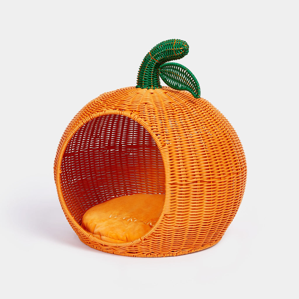 Rattan Cat Bed - Tangerine - Vetreska
