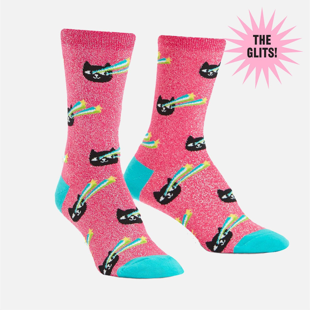 Shimmer Cat Socks - Pew! Pew! - Women's - Sock it to Me