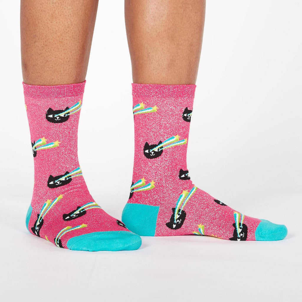Shimmer Cat Socks - Pew! Pew! - Women's - Sock it to Me